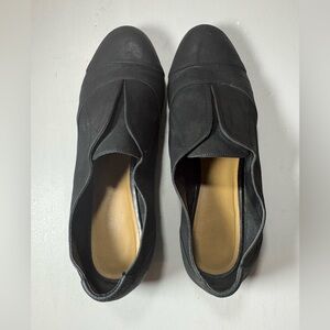 Crown Vintage Leather Black Slip-On Suede Loafers